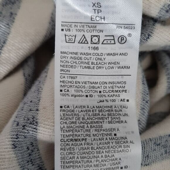 OLD NAVY Loose Cali-Fleece Terry Sweatshirt Tunic Crewneck Stripe Sz XS - Picture 12 of 13